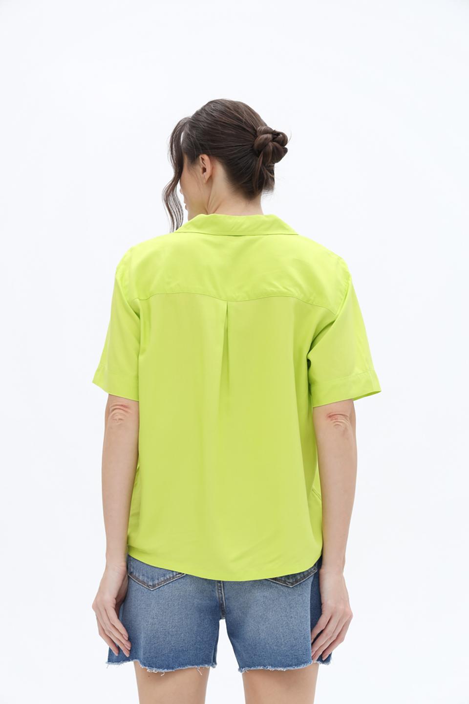 Рубашка Tom Tailor лайм с коротким рукавом