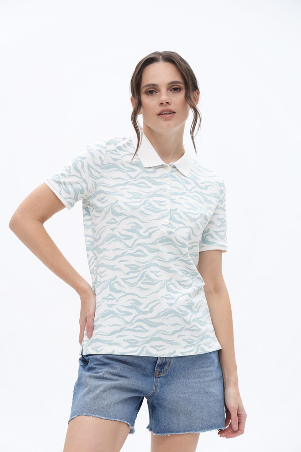 Поло Tom Tailor с волнистым принтом