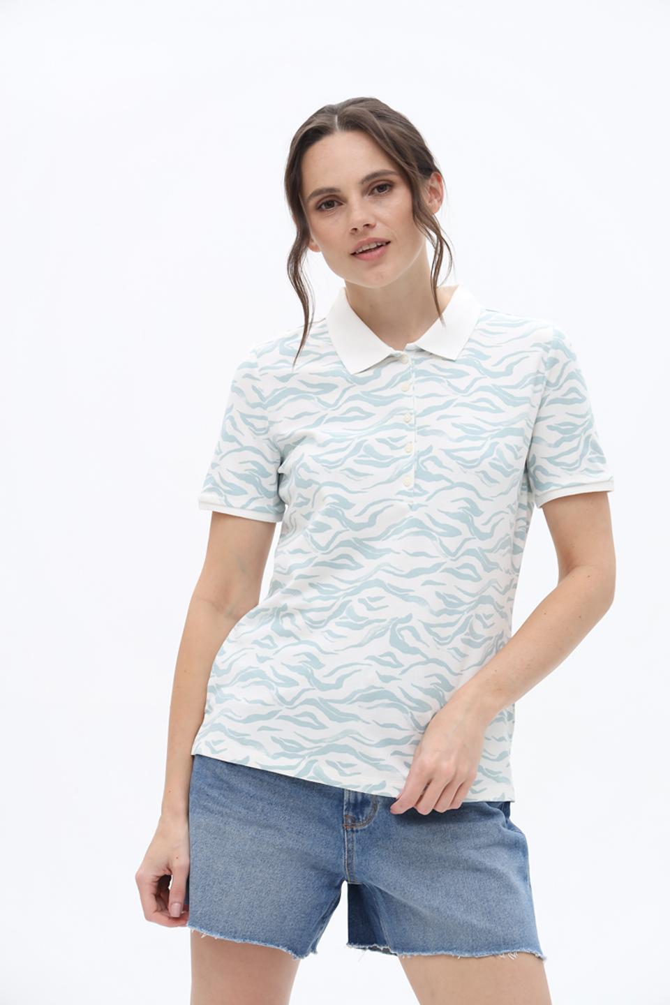 Поло Tom Tailor с волнистым принтом