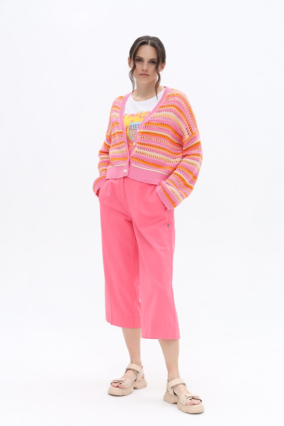 Кардиган Tom Tailor полосатый розовый