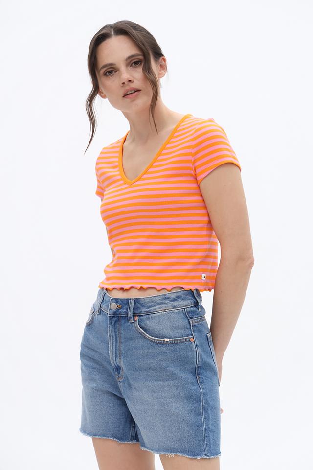Футболка Tom Tailor полоска оранжевая