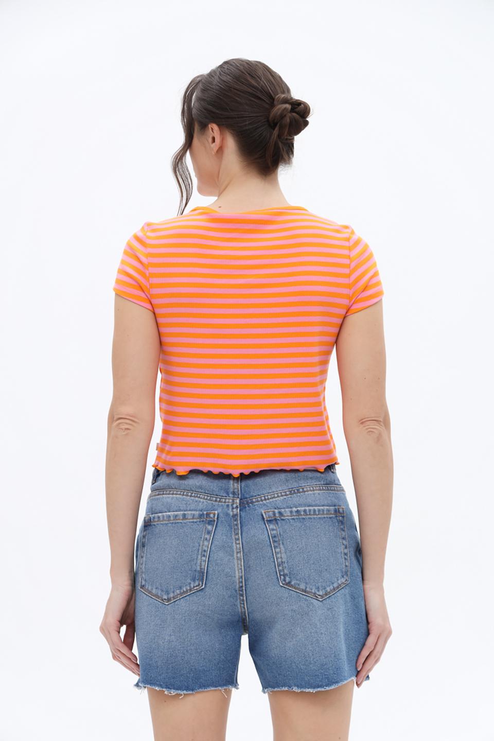 Футболка Tom Tailor полоска оранжевая