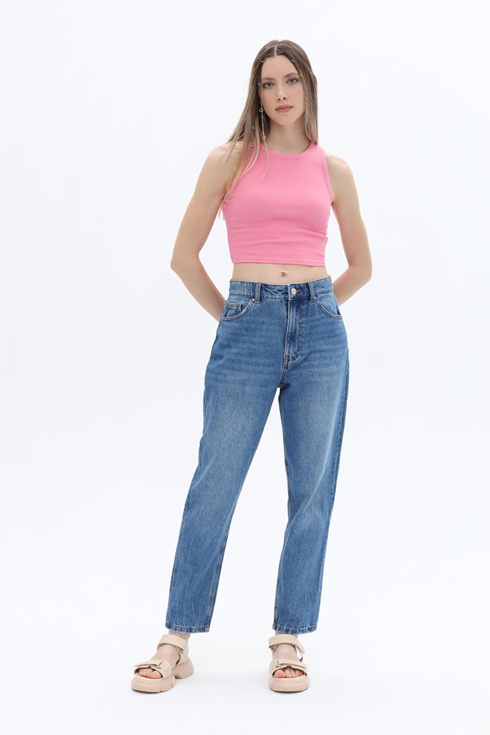 Джинсы Alcott mom fit голубые