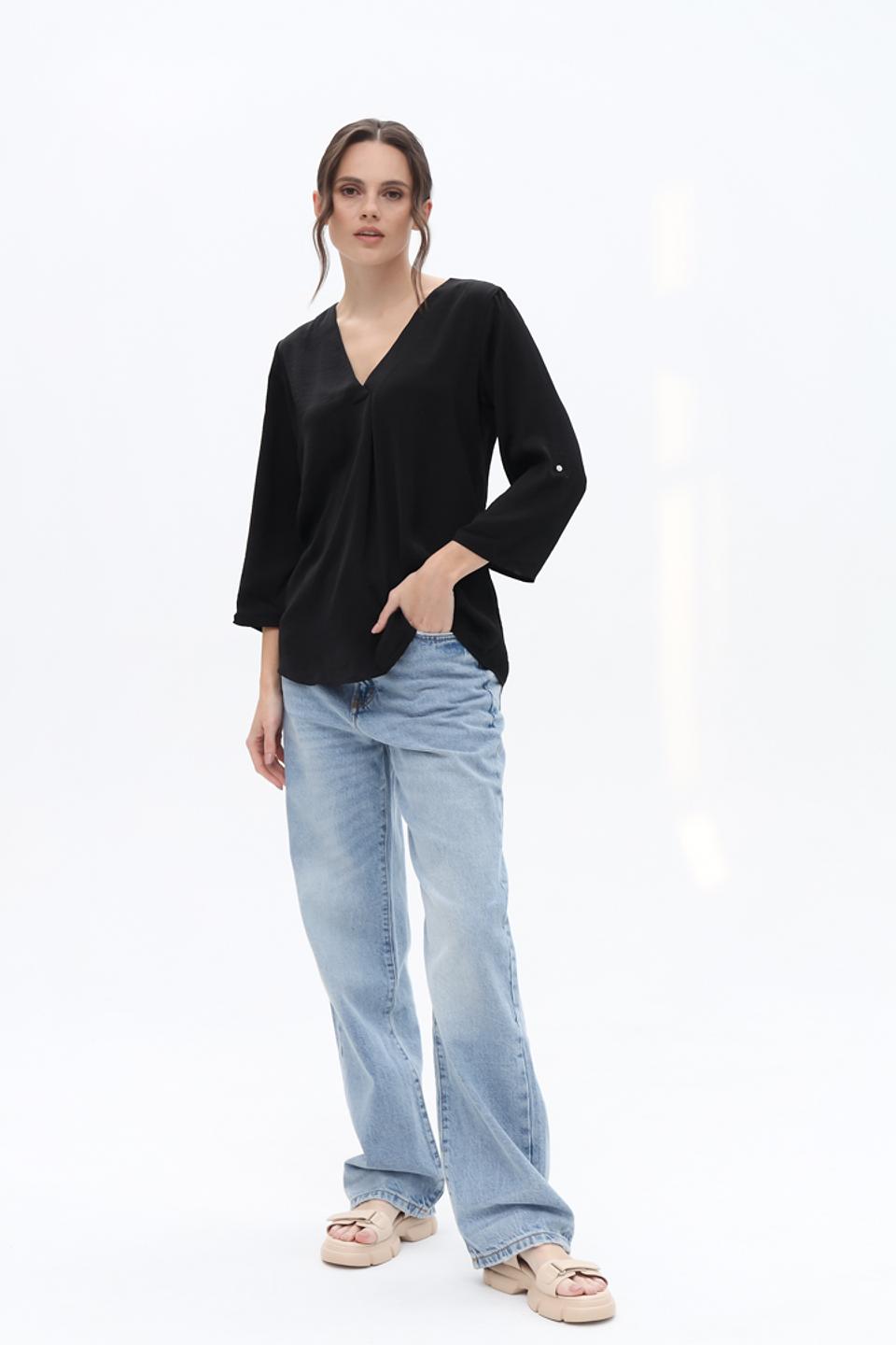 Блуза Alcott женская черная с 3/4 рукавом