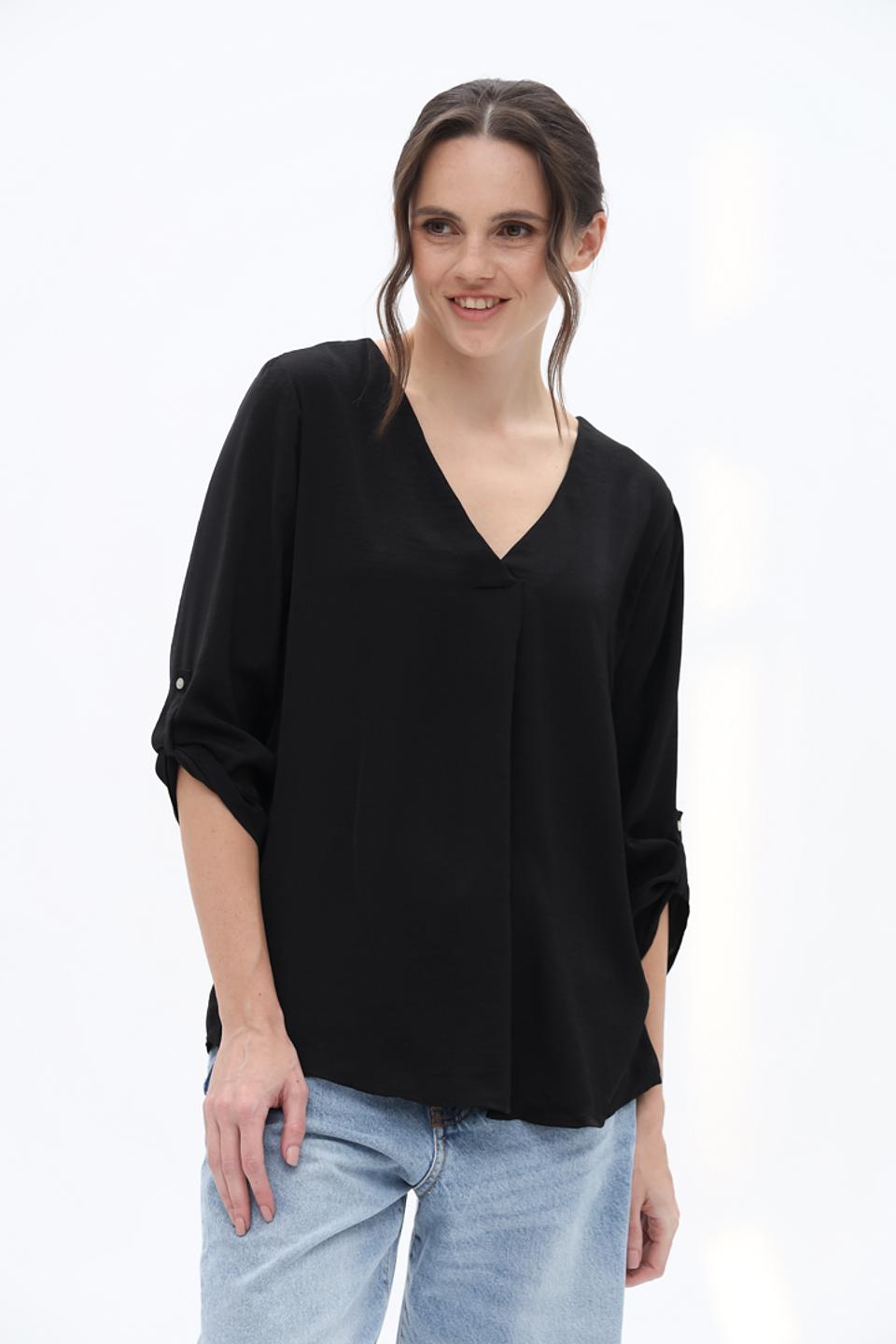 Блуза Alcott женская черная с 3/4 рукавом