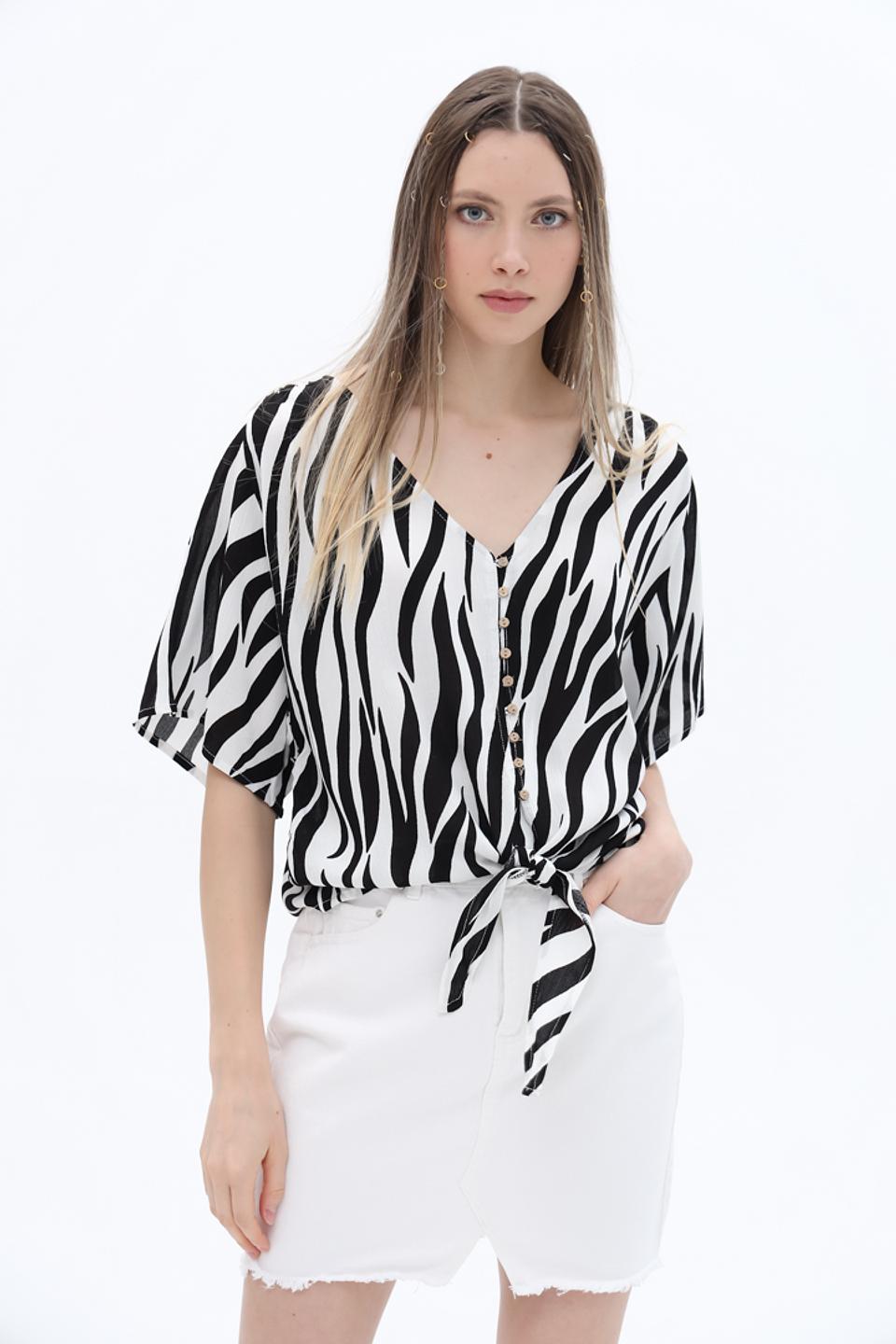 Блуза Alcott приталенная в полоску