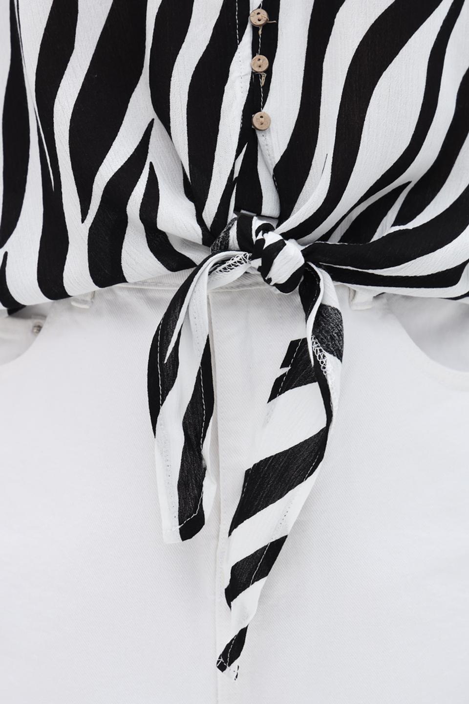 Блуза Alcott приталенная в полоску