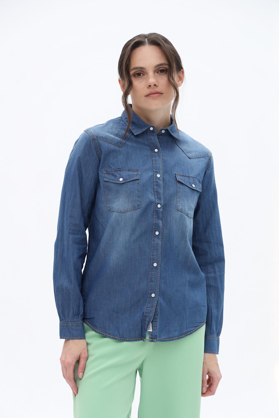 Рубашка Alcott джинсовая синяя