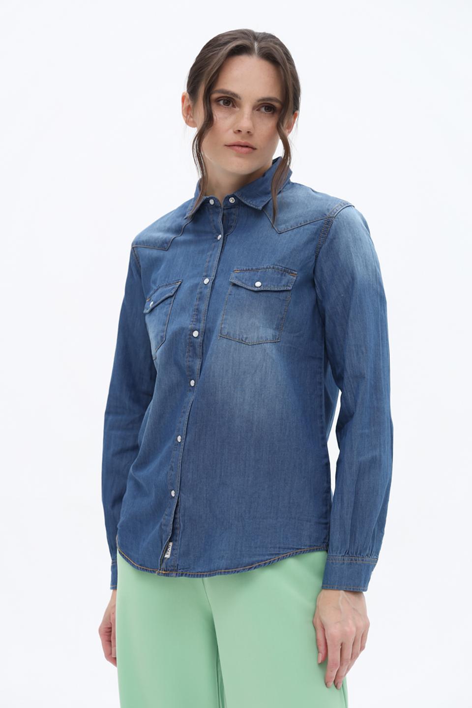 Рубашка Alcott джинсовая синяя