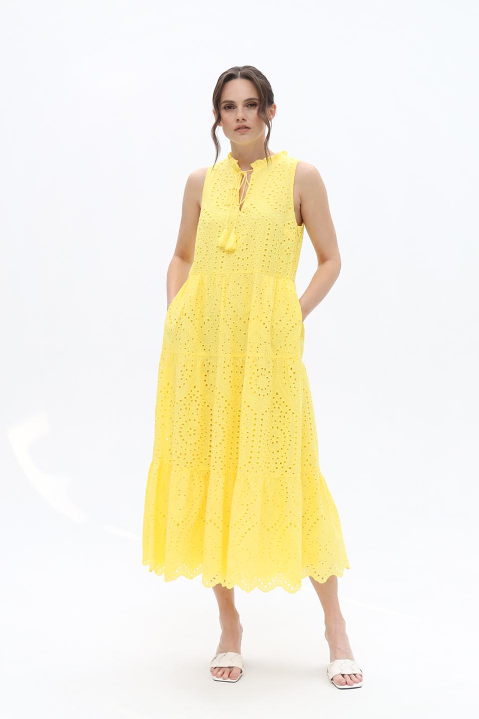 Платье Apart хлопковое жёлтое