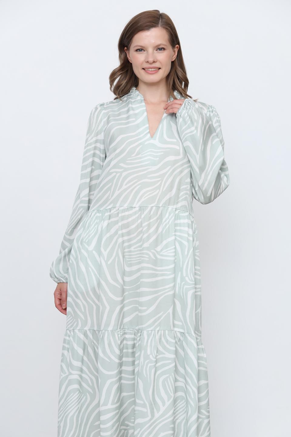 Платье Marc Aurel зелёное в полоску