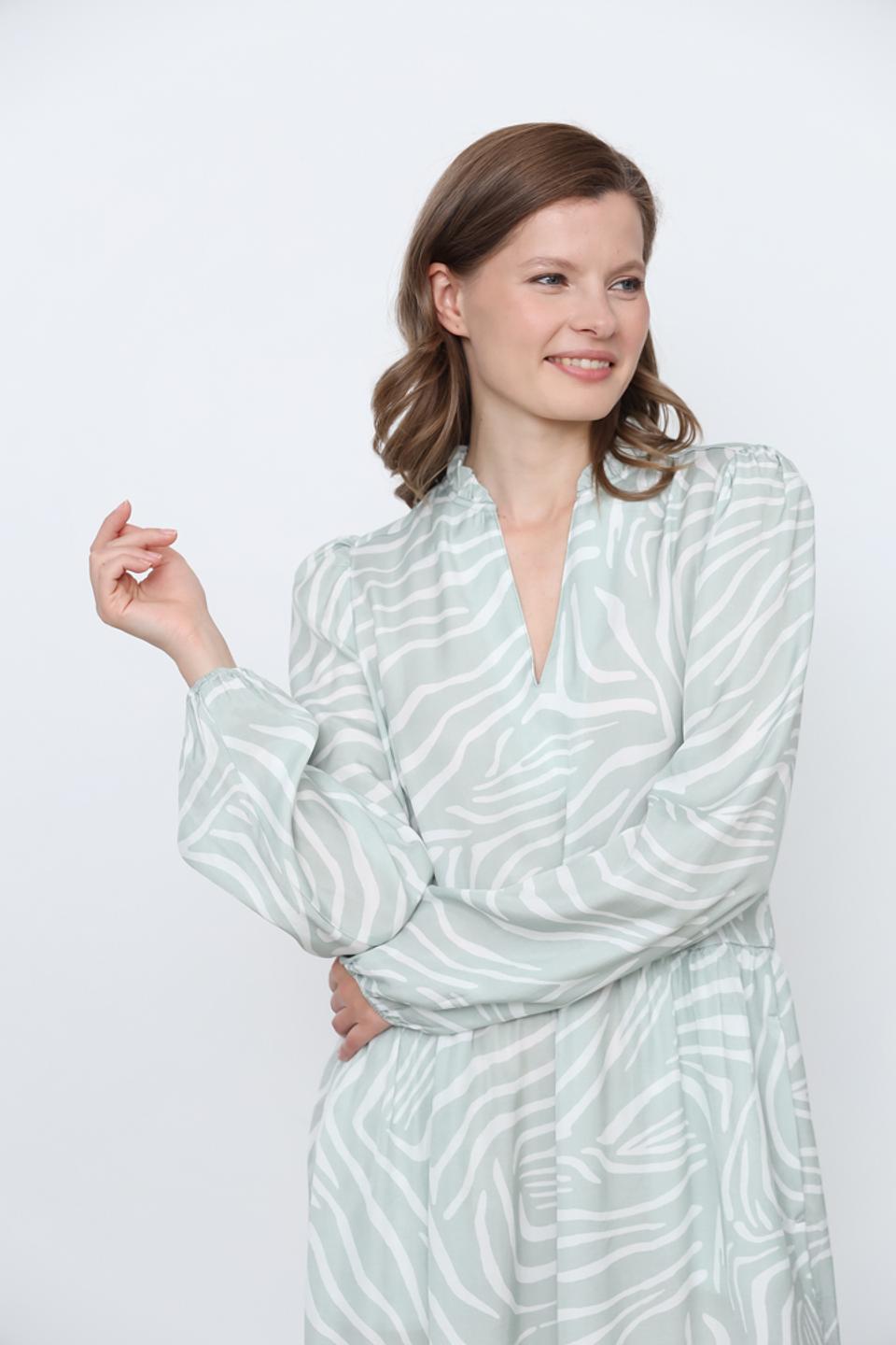 Платье Marc Aurel зелёное в полоску