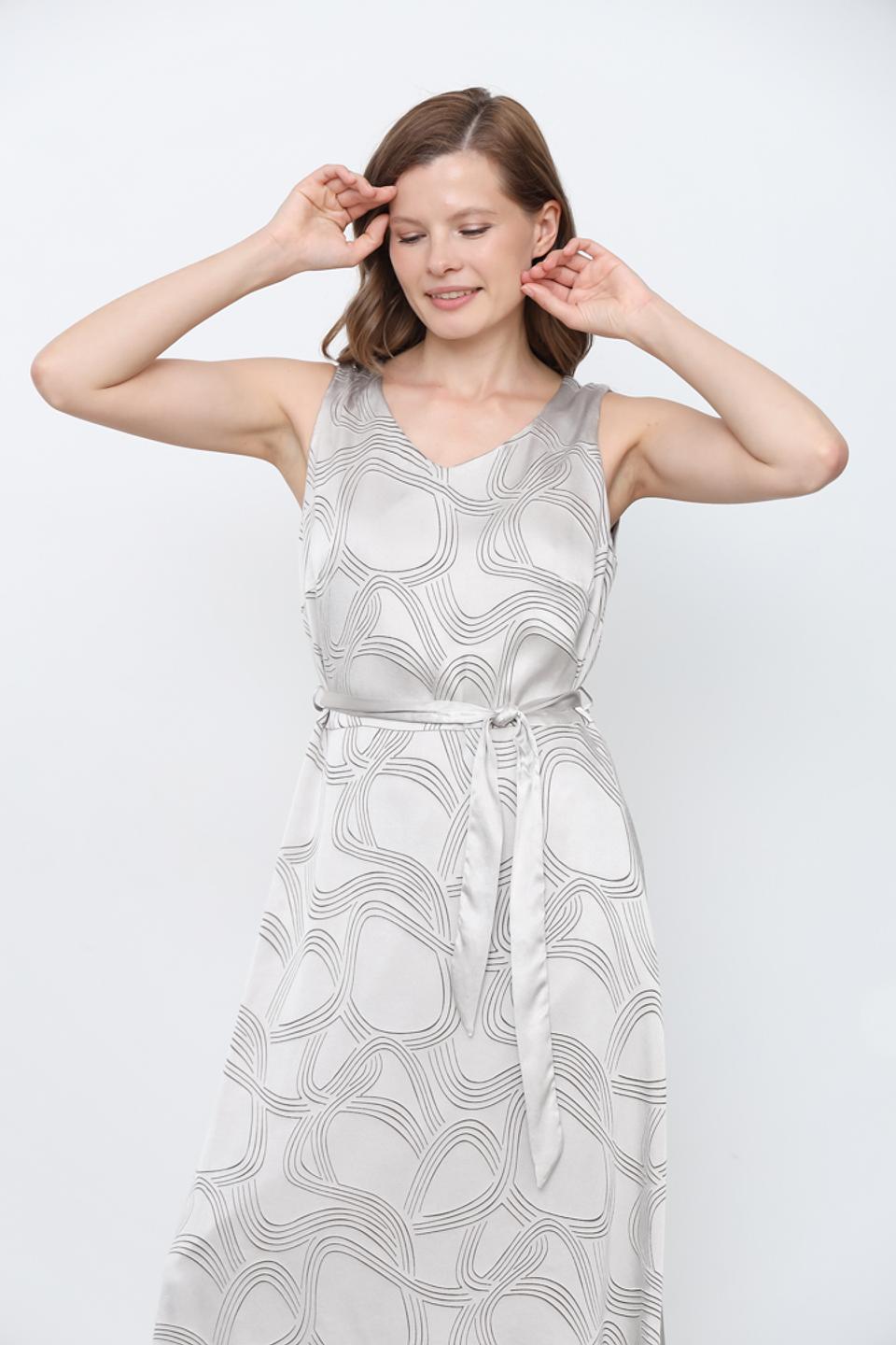 Платье Bianca с узором серое