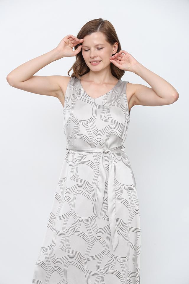 Платье Bianca с узором серое