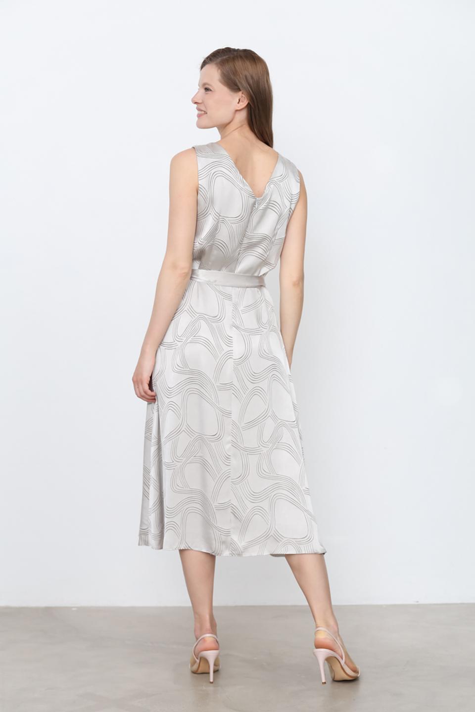 Платье Bianca с узором серое