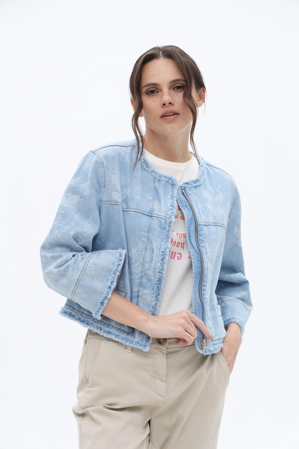 Жакет Marc Cain деним с бахромой