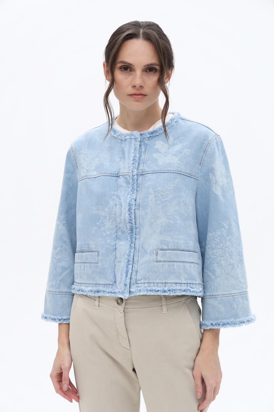 Жакет Marc Cain деним с бахромой