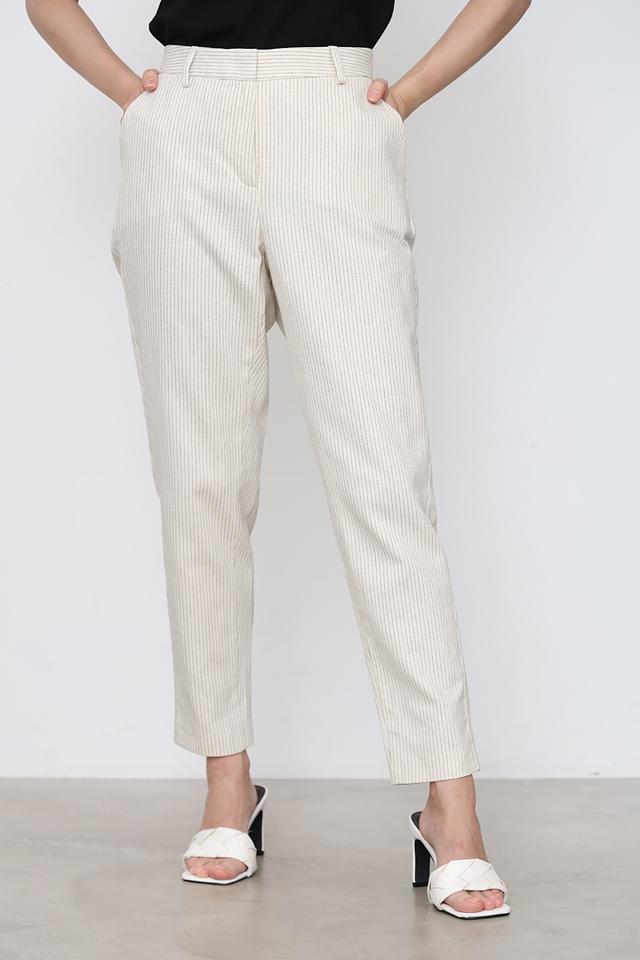 Брюки Taifun в полоску бежевые