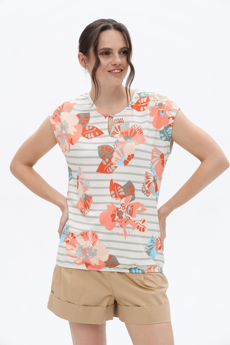 Футболка Lebek с цветочным принтом