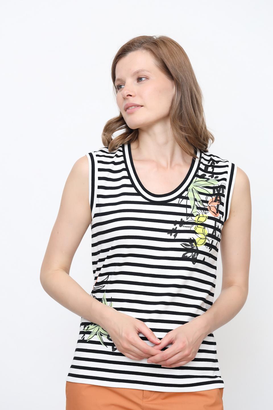 Топ Marc Cain полоска с принтом