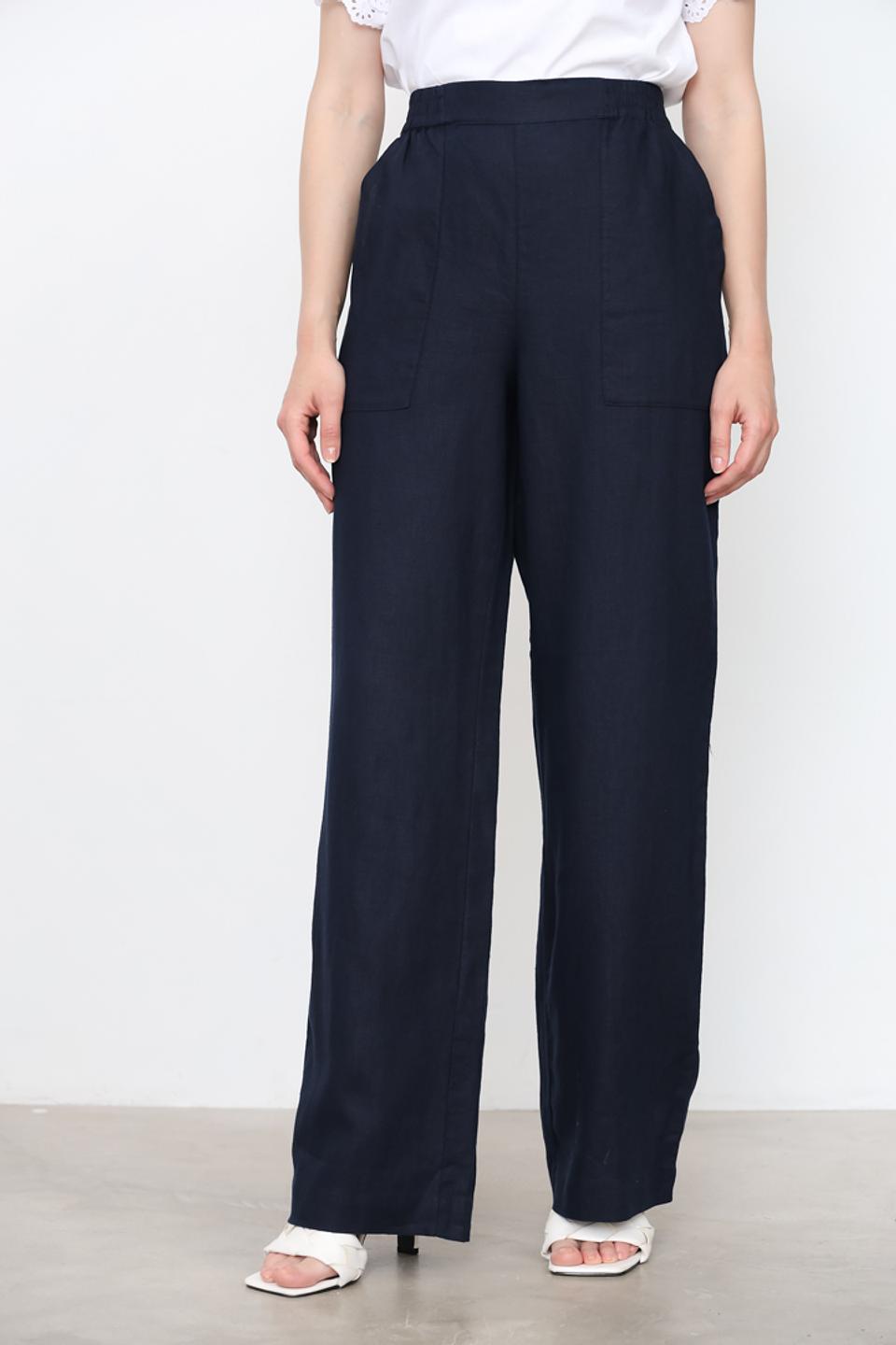 Брюки палаццо Oui тёмно-синие