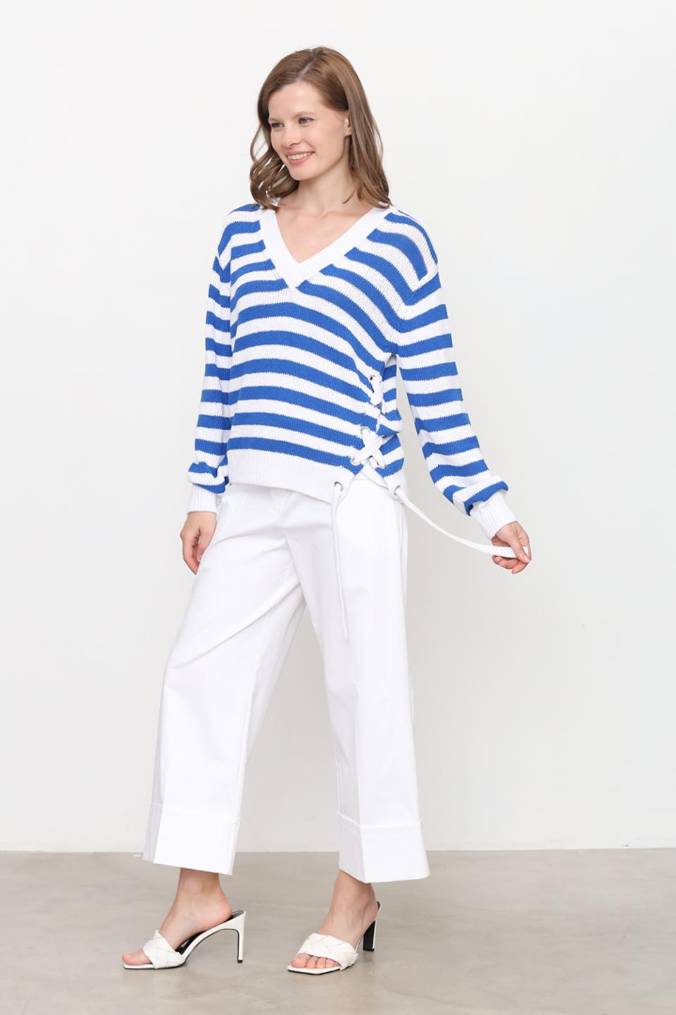 Пуловер Oui в полоску