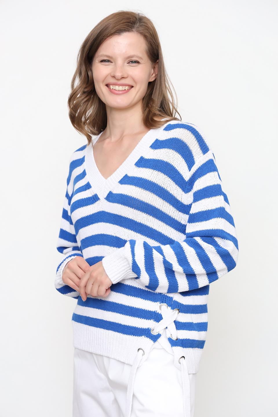 Пуловер Oui в полоску