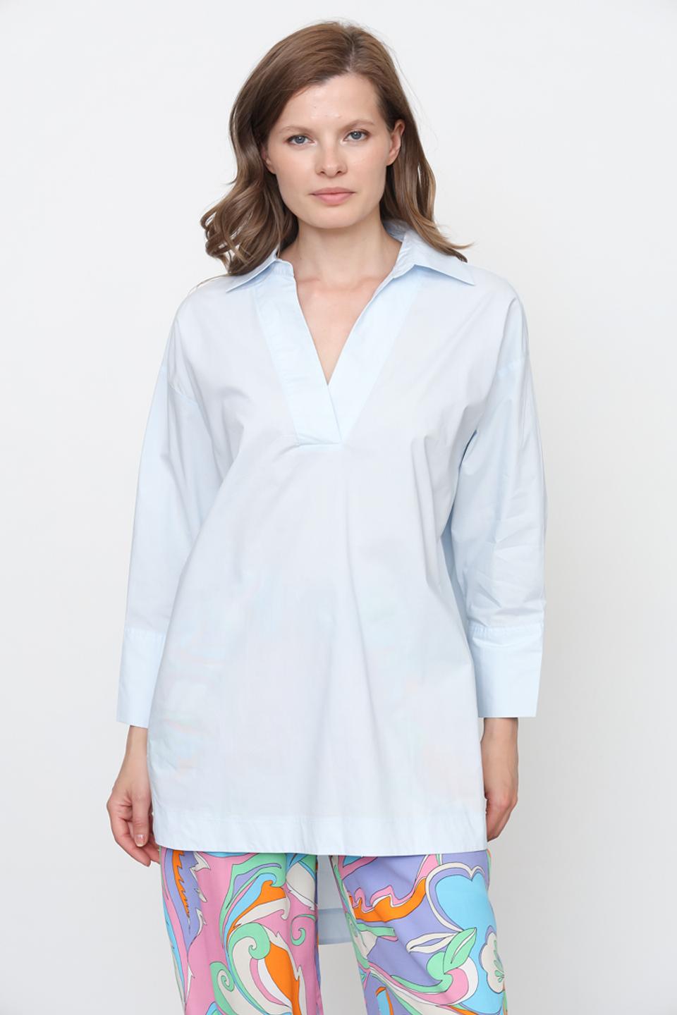 Блуза Silvian Heach голубая с воротником