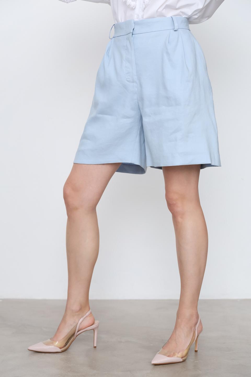Шорты Icona лен голубой