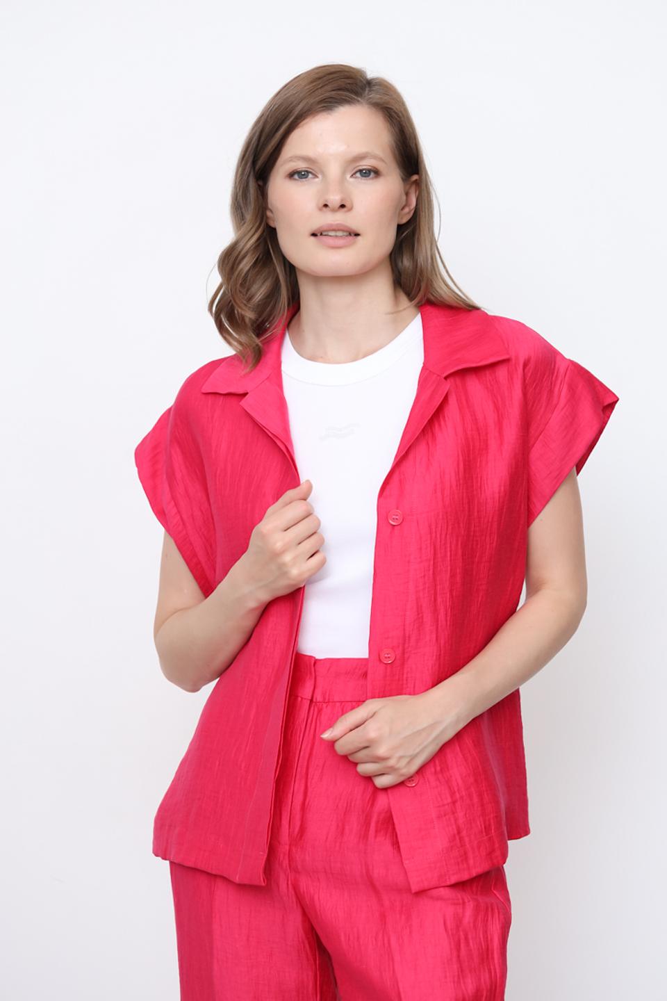 Жакет Icona малиновый с поясом