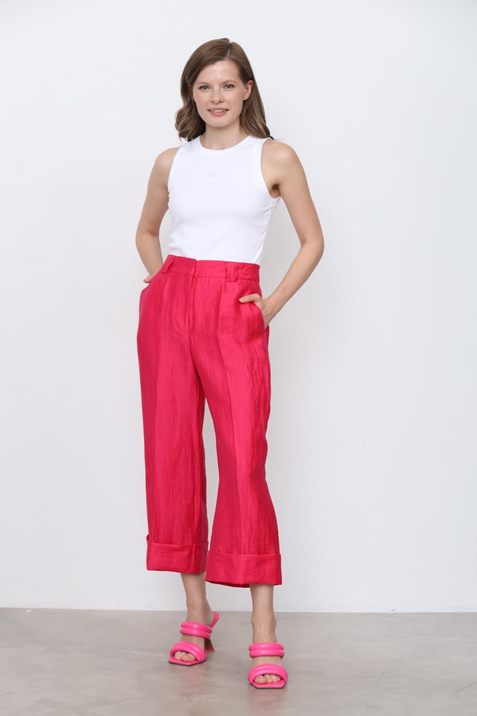 Брюки Icona кюлоты малиновые