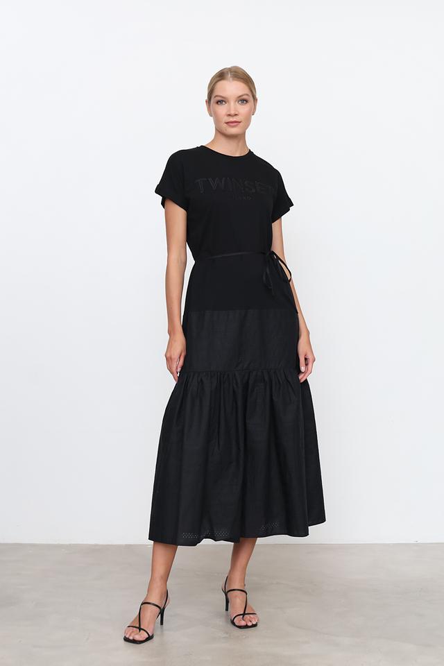 Платье Twin Set чёрное с юбкой-солнце