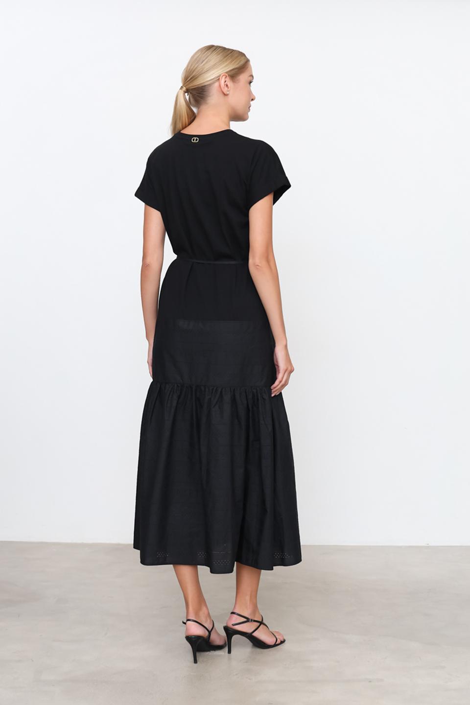 Платье Twin Set чёрное с юбкой-солнце