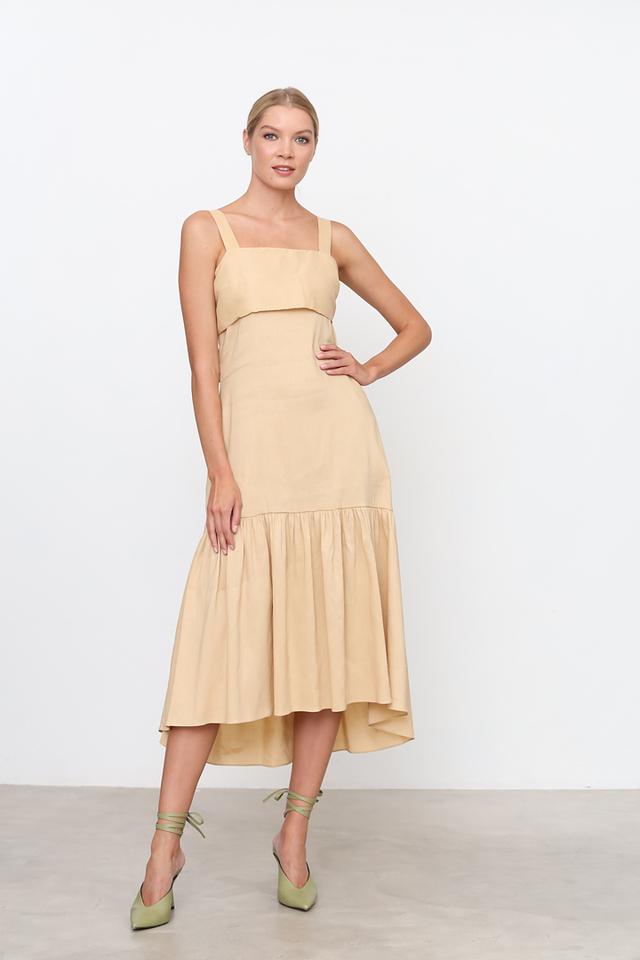 Платье Silvian Heach бежевое с оборками