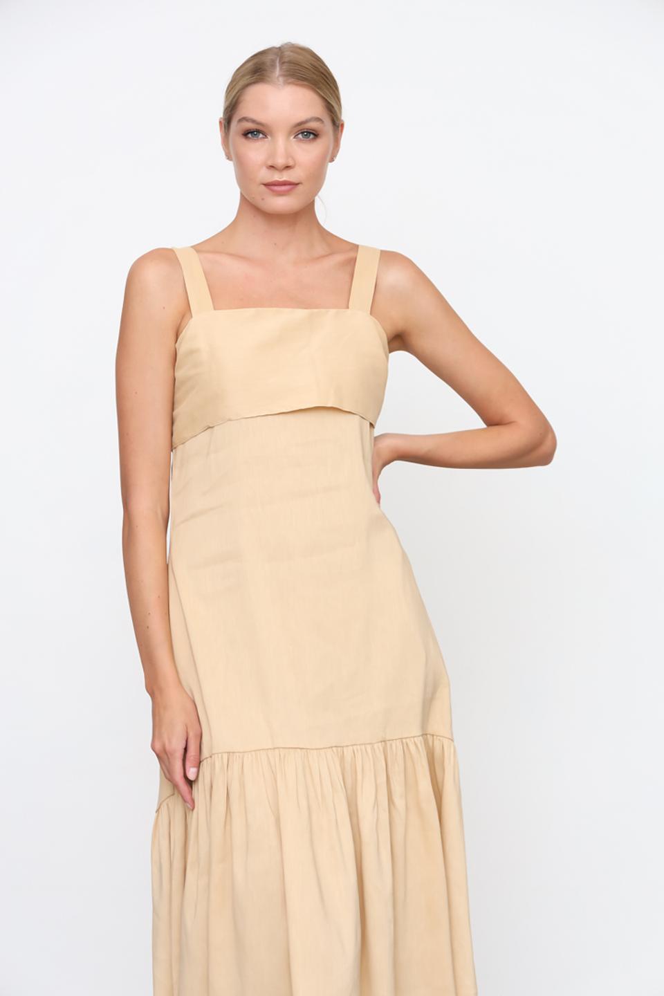 Платье Silvian Heach бежевое с оборками