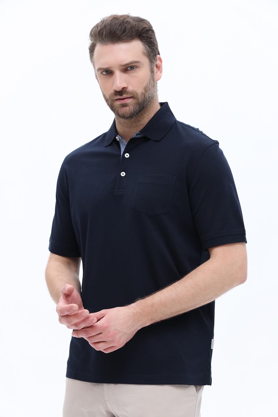 Поло Bugatti темно-синее