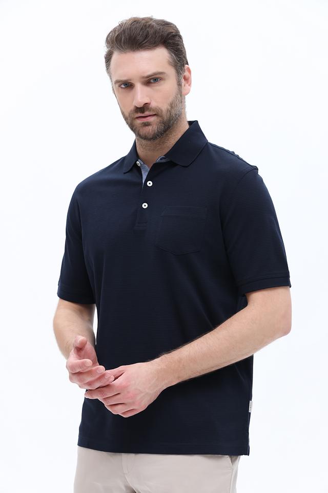 Поло Bugatti темно-синее