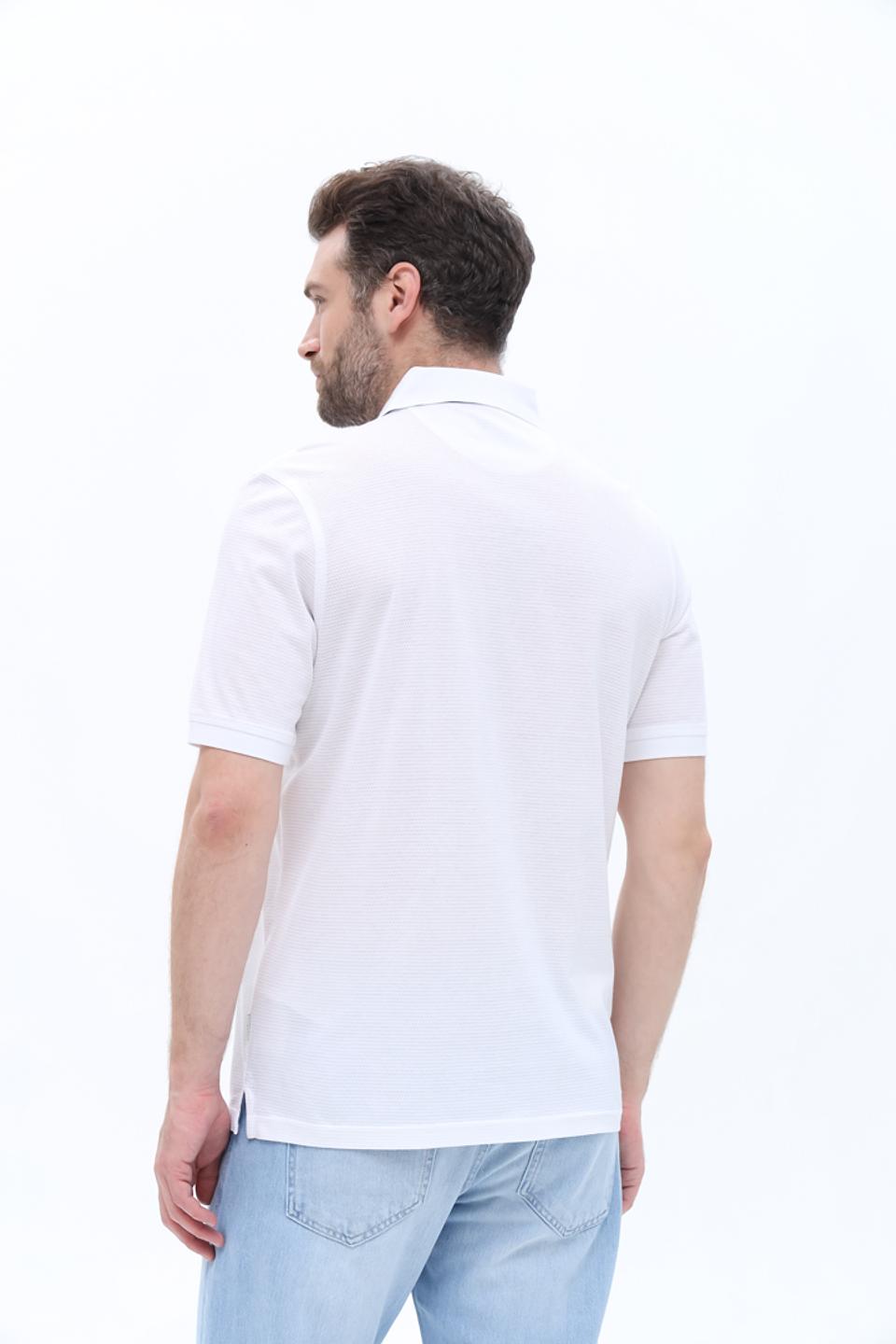 Поло Bugatti мужское белое с синим