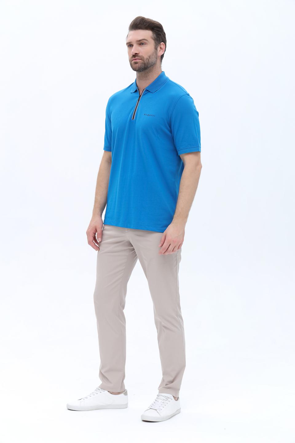 Поло Bugatti с молнией синее