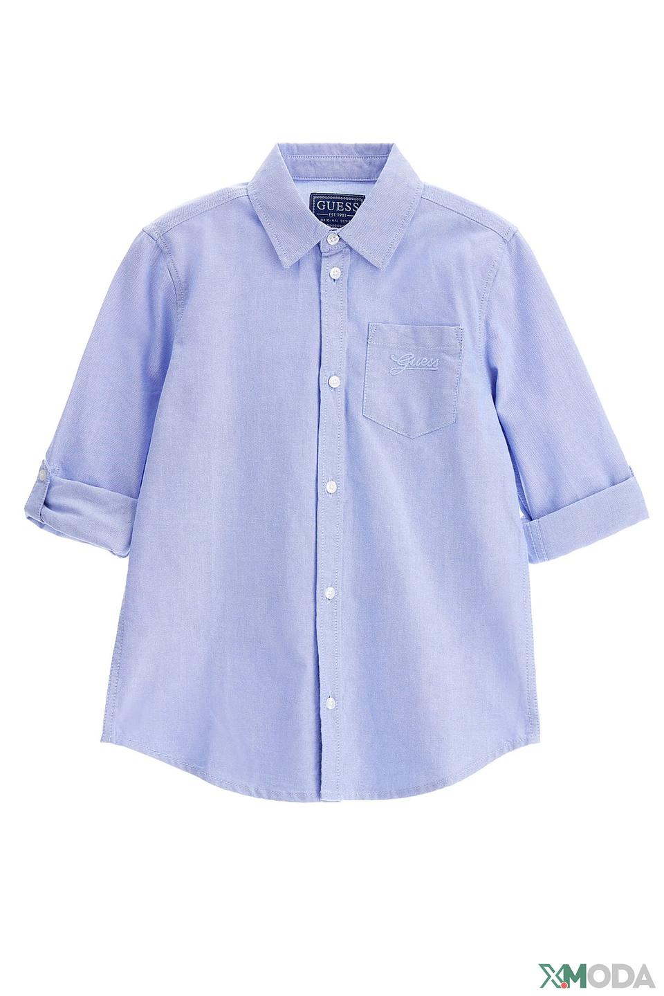 Рубашка Guess голубая с коротким рукавом