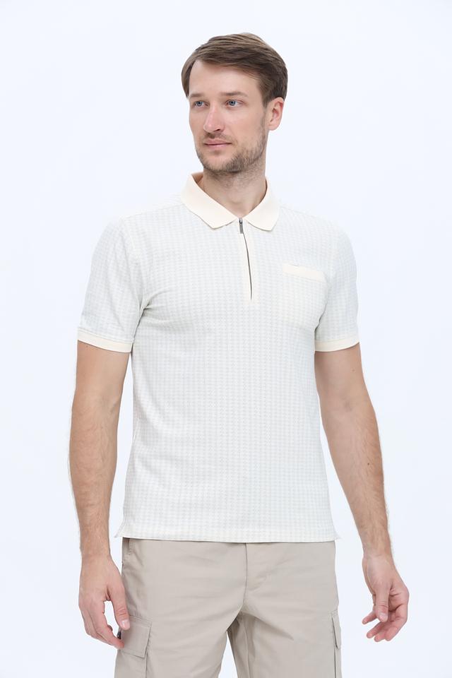 Поло Hechter в клетку бежевое