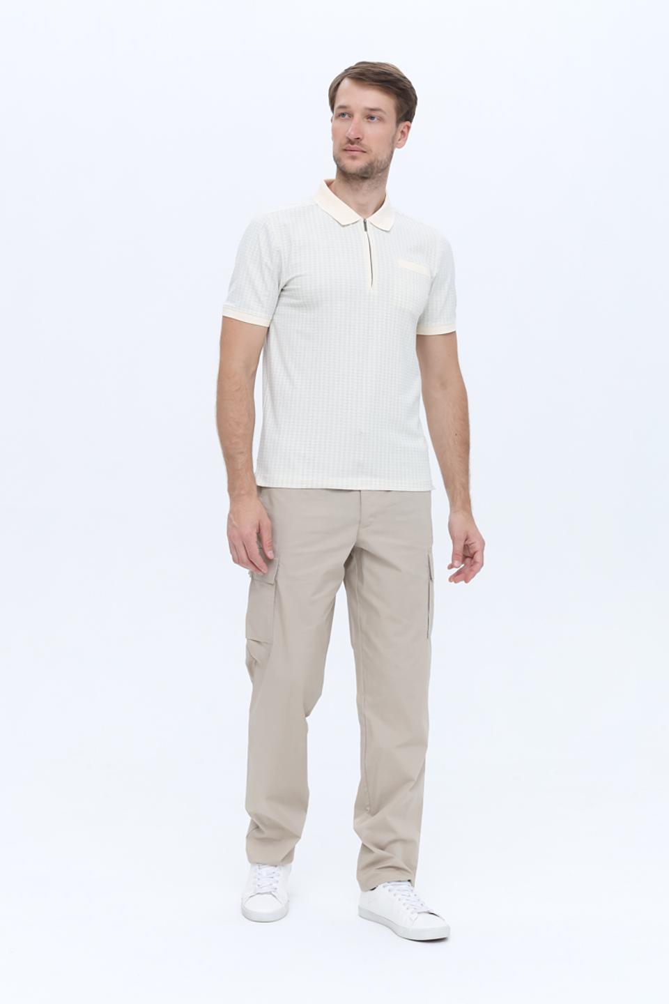 Поло Hechter в клетку бежевое