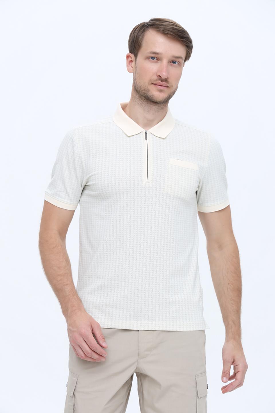 Поло Hechter в клетку бежевое