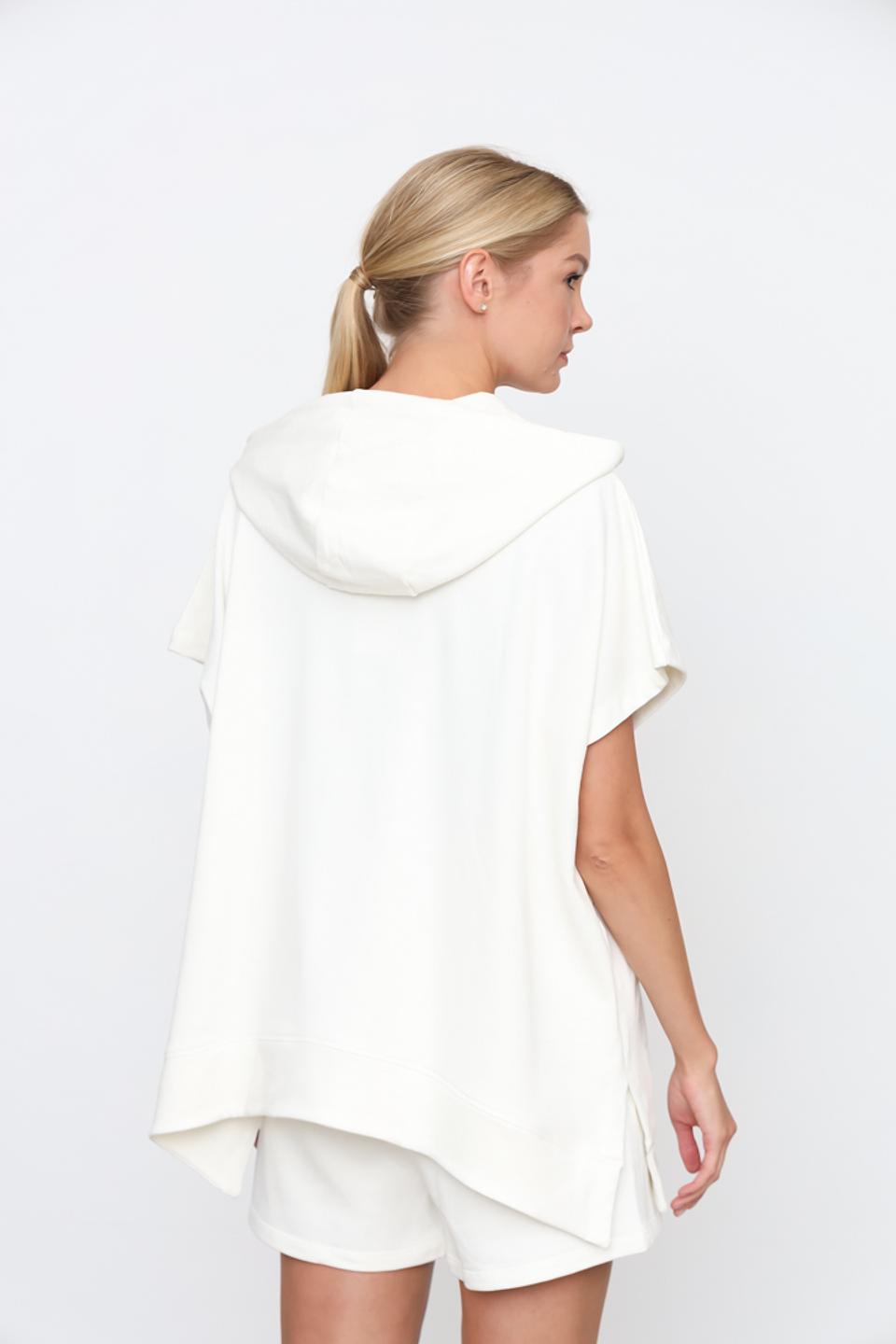 Джемпер Twin Set молочного цвета с капюшоном