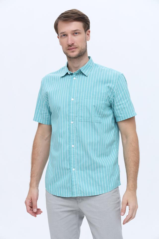 Рубашка кр Tom Tailor полоска бирюзовая