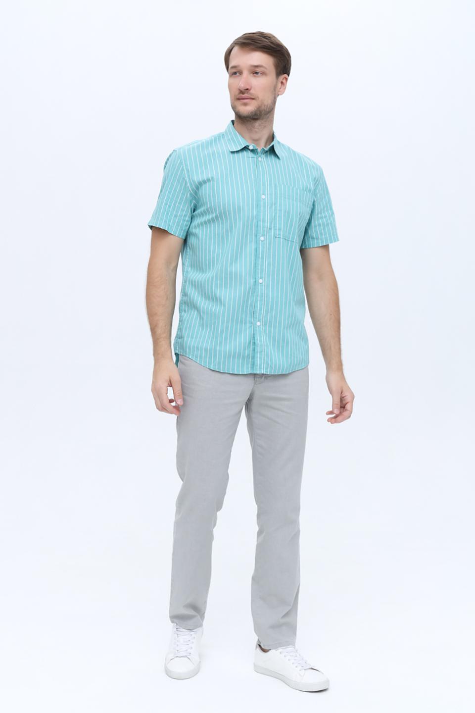 Рубашка кр Tom Tailor полоска бирюзовая