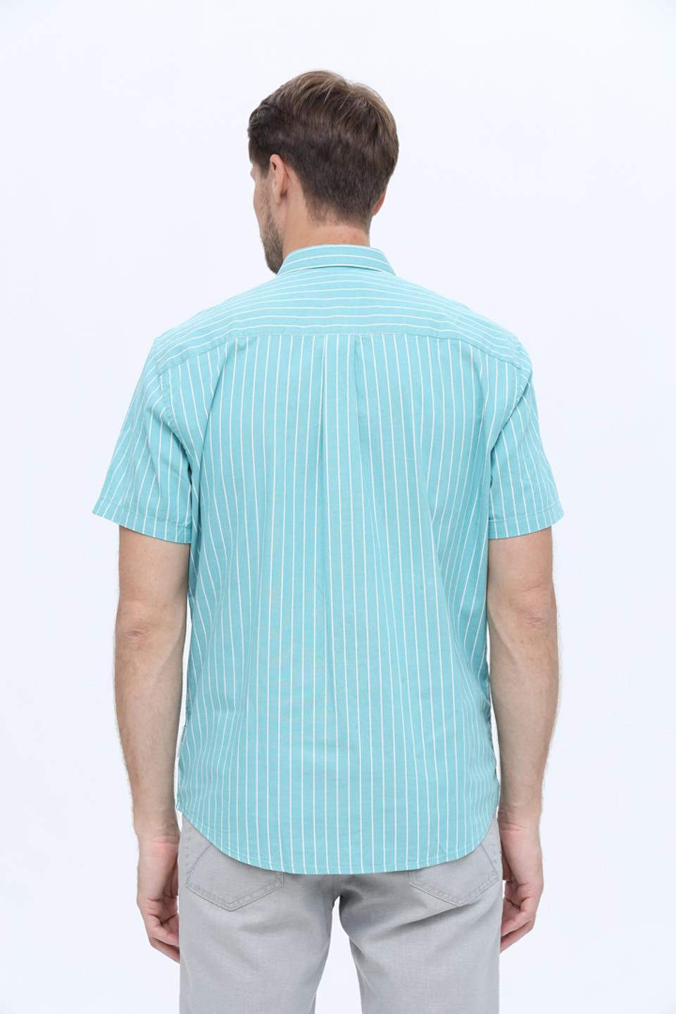 Рубашка кр Tom Tailor полоска бирюзовая