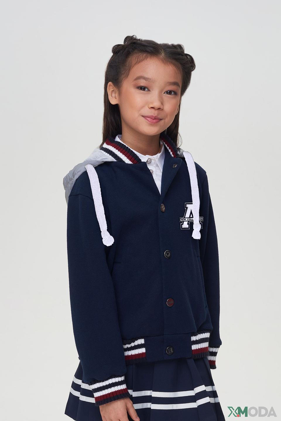 Куртка-бомбер Choupette синяя с нашивкой