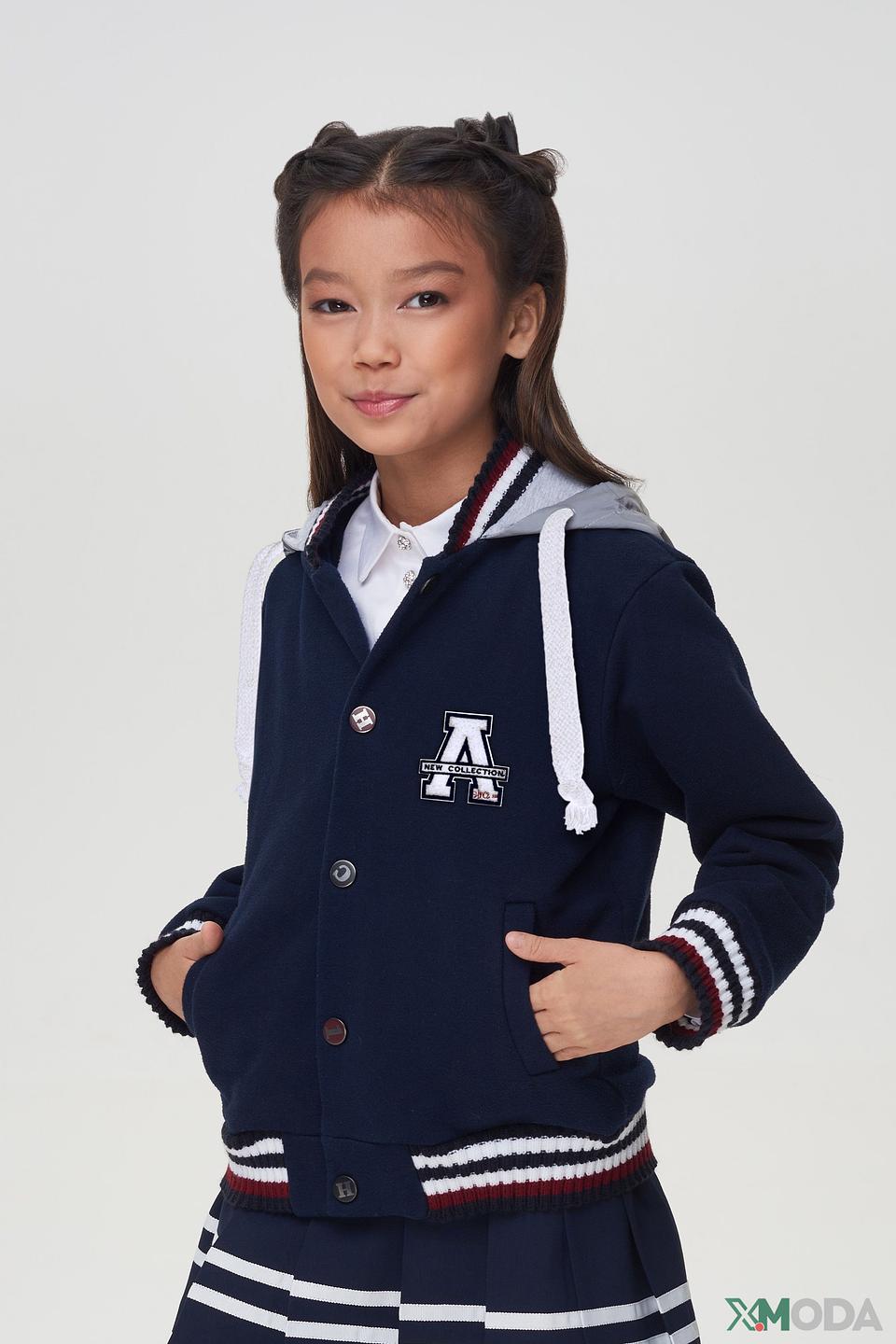 Куртка-бомбер Choupette синяя с нашивкой