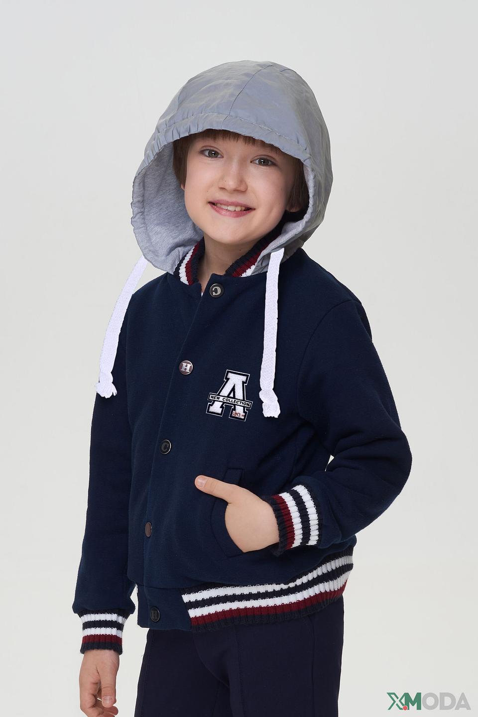 Куртка-бомбер Choupette синяя с нашивкой